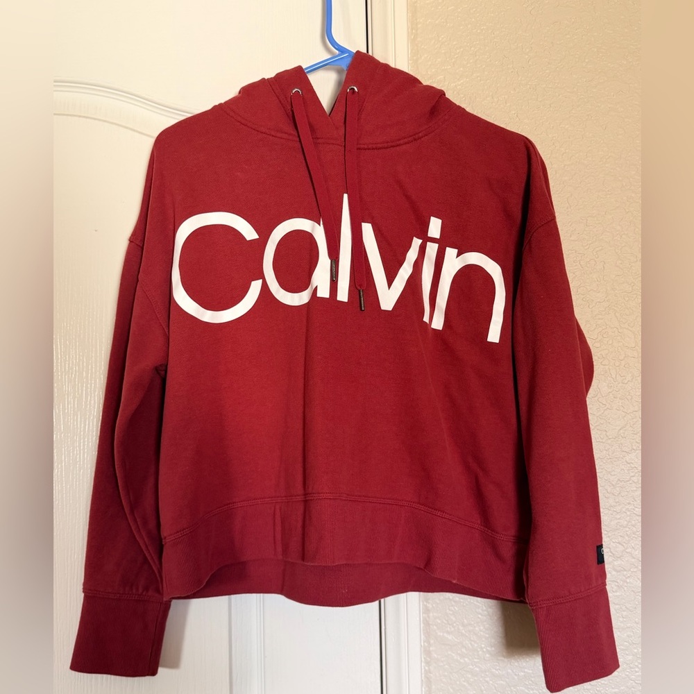 Calvin Klein Performance cropped Women's Red Hoodie Sweater